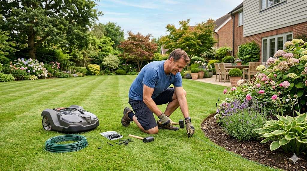 how to install boundary wire for robot lawn mower